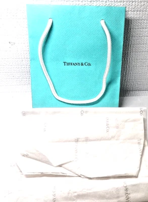 { Tiffany & Co. Small Blue Paper Shopping Gift Bag Approx. 5" x 6" - Image 1 of 3