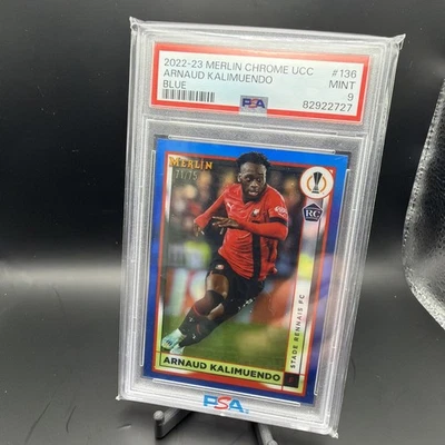 Arnaud Kalimuendo 2022-23 Topps Merlin UEFA UCC Blue RC #/75 Stade Rennais PSA 9 - Image 1 of 2