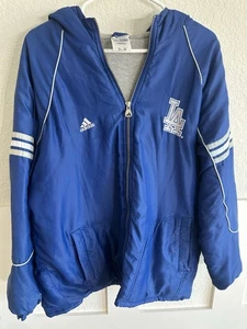 Vtg Dodgers Jacket Women’s XL Adidas Windbreaker Zip Up MLB Baseball Adult Blue - Picture 1 of 10