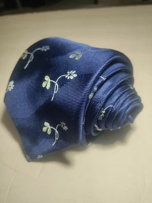 Corbata Rosa Thomas Azul Verde Floral 100% Seda Hecha en Marruecos Corbata Foto 1 de 4