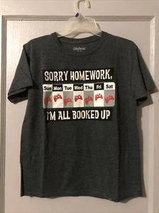 Boys Kids Toddlers Casual Short Sleeve T-shirts “sorry Homework” Size 2XL (18) - Picture 1 of 12