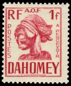 DAHOMEY J26 - Carved Mask "1941 Postage Due" (pb93030) - Picture 1 of 1