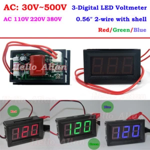 Pantalla LED digital CA voltímetro medidor de voltaje panel CA 30V-500V 110V 220V - Imagen 1 de 10