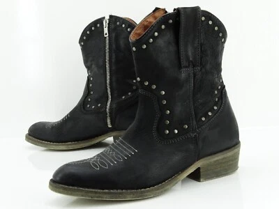 Mustang Motociclista Vaquero Botas del Oeste Zapatos Mujeres Botas Talla 39 Negro Foto 1 de 4