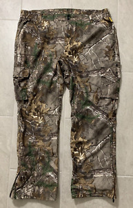 Men's 3XL 44-46 REALTREE Xtra Camo Cargo Pants Mesh Lined WP619 Side Leg Zipper
