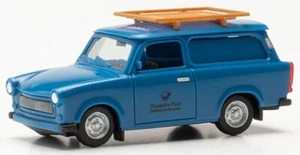 ,HERPA, TRABANT 601 Universal Deutsche Post Studiotechnik Fernsehen azul, 1/8... - Imagen 1 de 5