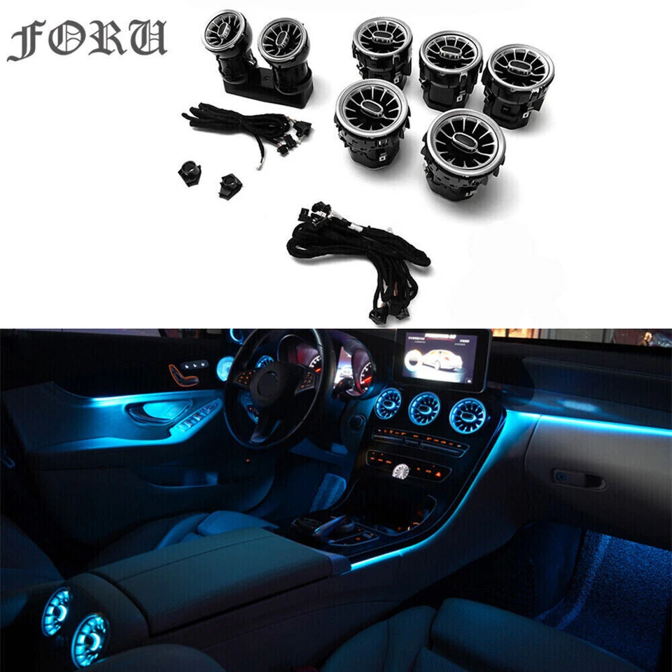 64Color Air Vent LED Ambient Light For Mercedes Benz C Class W205 GLC X253 2019+ - Image 1 of 4