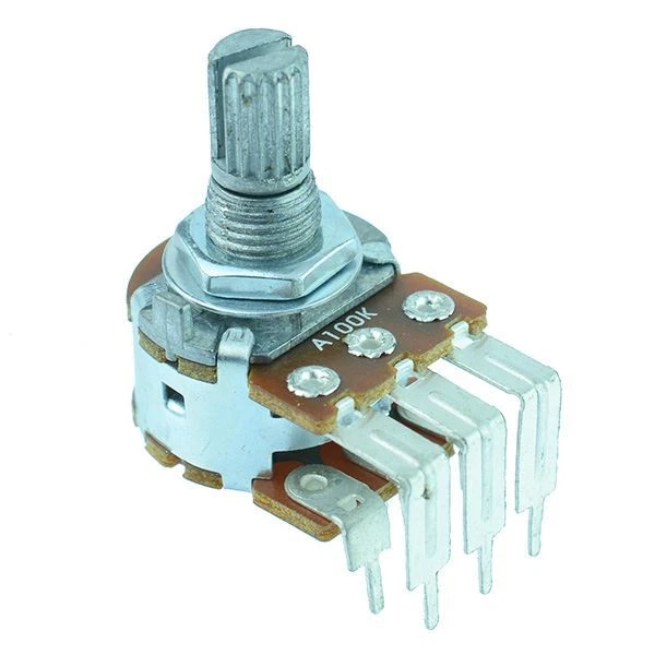 100K Linear Stereo Right Angle PCB 16mm Potentiometer Pot - Image 1 of 1