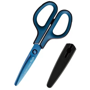 PLUS SC-175ST 34-518 Scissors Fit Cut Curve Titanium Continuous Cutting Blue - Picture 1 of 9