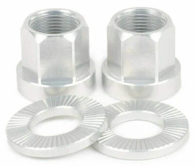 2 x SHADOW CONSPIRACY BMX BICICLETA TUERCAS DE EJE 14mm CULT GT SUBROSA HARO PLATA NUEVO Foto 1 de 4
