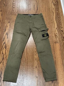 Stone Island Broken Twill Cargo Trousers, size 31, Green color Retail $453 - Picture 1 of 9
