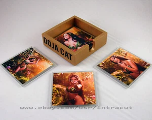 Doja Cat - Sexy Photo Shoot - Glass Coasters Set of 4 + Holder - Picture 1 of 7