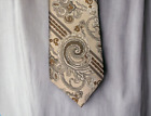 Union Made Damon Vintage Necktie Paisley Tan & Browns Texturized Polyester