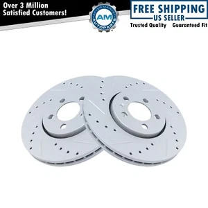 Performance Brake Rotor Drilled & Slotted G-Coated Front Pair for VW - Picture 1 of 5