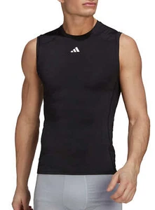 Men's Adidas Techfit compression sleeveless tee - New L Black - Imagen 1 de 4