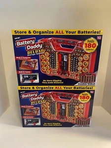 2 NEW 180 Battery Daddy Storage Deluxe System Caddy Organizer with Case & Tester - Picture 1 of 4
