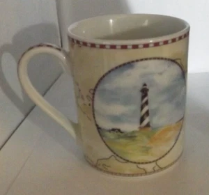 Vintage American Atelier Coffee tea mug Cape Hatteras Lighthouse Signals 5100 P - Picture 1 of 10