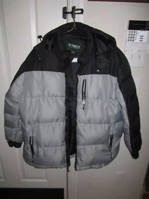 NWT OUTDOOR LIFE PUFFER JACKET - WITH HOOD - BLACK & SILVER - SIZE XL - Image 1 of 4