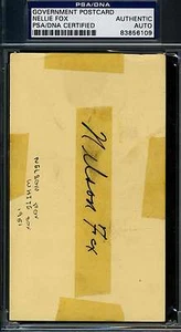Nellie Nelson Fox 1951 Gpc Government Postcard Psa/dna Signed Authentic Autograp - Picture 1 of 1