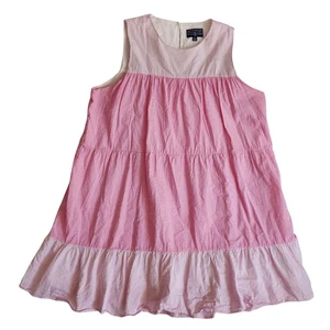 Duffield Lane Pink White Striped Adele Tiered Dress Size X Large - Picture 1 of 7