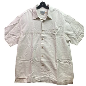 Quiksilver Shirt Mens Large Embroidered Linen Blend Coastal Beachy Surfing - Picture 1 of 8