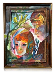 Margret Hofheinz-Döring 1910-1994 - Öl Platte 'Parzival träumt von Kondwiramur' - Bild 1 von 18