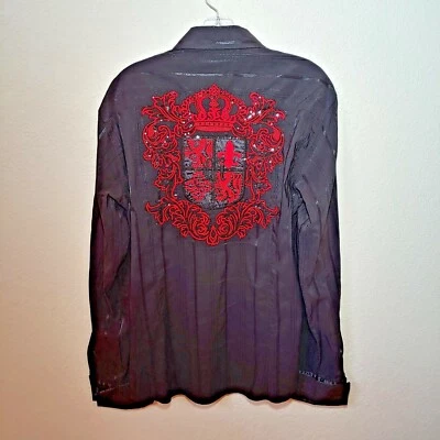 Mondo Black & Red  Men's X-Large Button-Down Long sleeve Shirt - Image 1 of 4