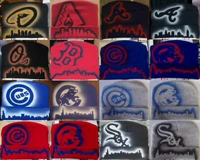 Custom Airbrushed Beanie MLB - Image 1 of 3