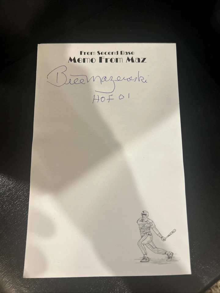 BILL MAZEROSKI “Memo From Maz” Notepad with First Page AUTOGRAPHED HOF01 - Image 1 of 1