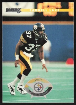 1996 Donruss Football Carnell Lake #127 Pittsburgh Steelers - Image 1 of 2