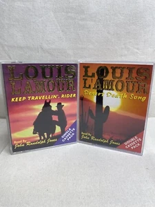Louis Lamour Audio Book Cassette Tapes x2 Keep Travellin Rider Desert Death Song - Picture 1 of 9