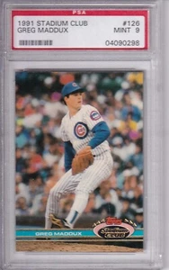 1991 Topps Stadium Club Greg Maddux PSA 9 MINT - Picture 1 of 2