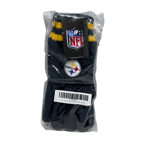 Pittsburgh Steelers NFL New Mens One Size Insulated Gloves Black Yellow Stripe Cover