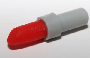 Lego 2x Red Minifig Utensil Lipstick Light Bluish Gray Handle - Picture 1 of 1