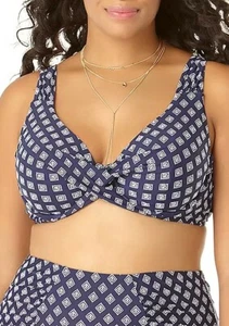 Top de bikini de natación Anne Cole Eyelet It Go nuevo con etiquetas 20 W - Imagen 1 de 9