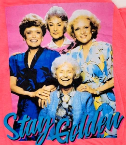 Camiseta Golden Girls Stay Golden "Distressed" Med Uni Rosa Caliente - Imagen 1 de 3