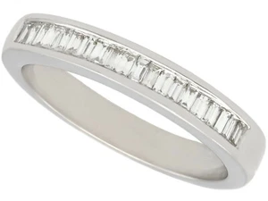 Vintage 1990s 0.34 ct Diamond and 18 ct White Gold Half Eternity Ring Size 6.75 - Picture 1 of 9
