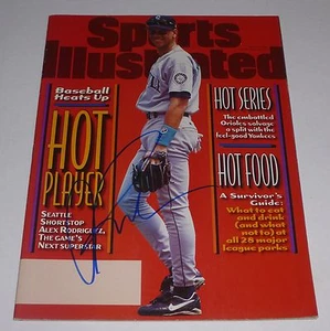 ALEX RODRIGUEZ FIRMADO REVISTA SPORTS ILLUSTRATED con PRUEBA 8 DE JULIO DE 1996 - Imagen 1 de 2
