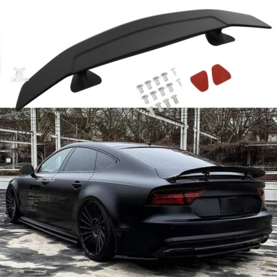 47"For Audi TTS Quattro A3 A4 a5 Matte Black Rear Trunk Spoiler Wings w/Adhesive - Image 1 of 4