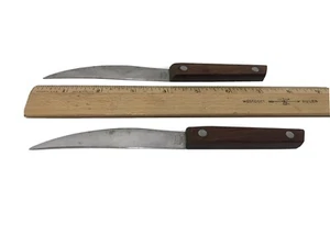 Juego vintage de 2 Vernco Hand Honed Slicer Steak Knife Hi Carbon High Quality Set - Imagen 1 de 10