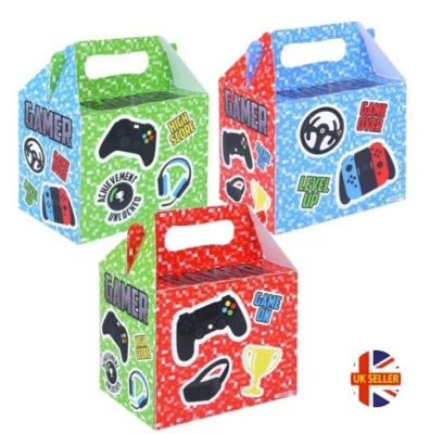 MUSTBEBONKERS Boys Gamer Party Boxes Gaming Console x Birthday Food Plate Box - Fun Gift Cake