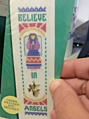 Quick Keepsake Bookmark Cross Stitch Kit - BELIEVE IN ANGELS PLUS Angel Charm  - Image 1 of 4