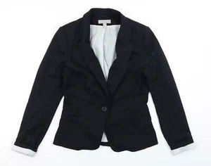 H&M Womens Blue Polyester Blend Blazer Size 8 - Picture 1 of 12