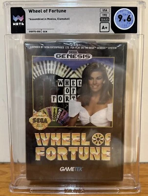 WHEEL OF FORTUNE SEGA GENESIS SEALED WATA 9.6 A+ SEAL 1992 VANNA WHITE TV SHOW - Image 1 of 4