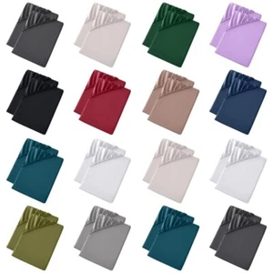 2 Pack Fitted Bed Sheet 28cm Depth Wrinkle Resistant Hypoallergenic Microfibre - Picture 1 of 144