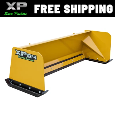 6' XP24 CAT YELLOW snow pusher box skid steer loader Bobcat Case FREE SHIPPING - Image 1 of 4