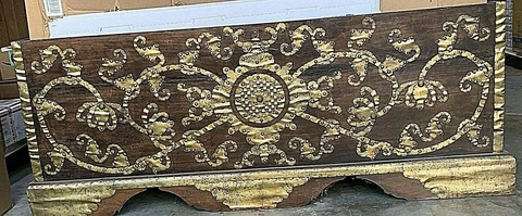 Antique or Vintage Asian Primitive Wooden Trunk.  Local pickup only Cover