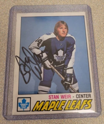STAN WEIR SIGNED 1977-78 O-PEE-CHEE OPC HOCKEY CARD #356 AUTOGRAPH AUTO LEAFS - Image 1 of 2