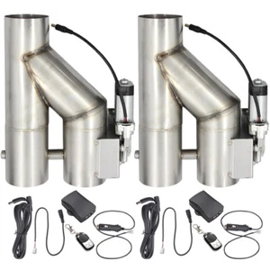 2PCS 3'' 76mm Electric Exhaust Downpipe Y-Pipe Dual Valve w/ Remote Control - Picture 1 of 8