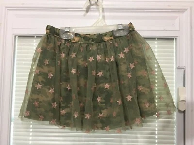 Falda TuTu Healthtex para niñas jóvenes verde estilo militar con estrellas talla 4T RN#15897 Foto 1 de 4